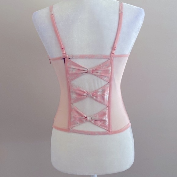 Victoria’s Secret designer collection pink silver palm trees corset top - Picture 5 of 8